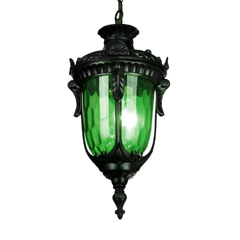 Colorful Glass Urn Hanging Lamp With Multiple Bulbs For Living Room Suspension Lighting