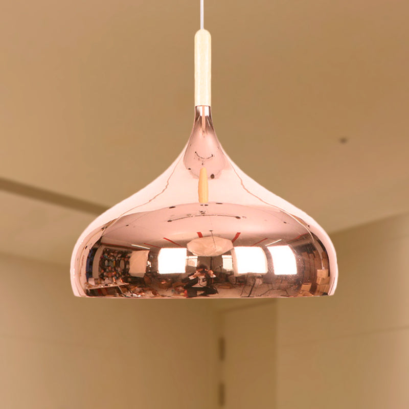 Modernist Pendant Lighting: Stylish Chrome/Gold/Rose Gold Metallic Suspended Light for Dining Table