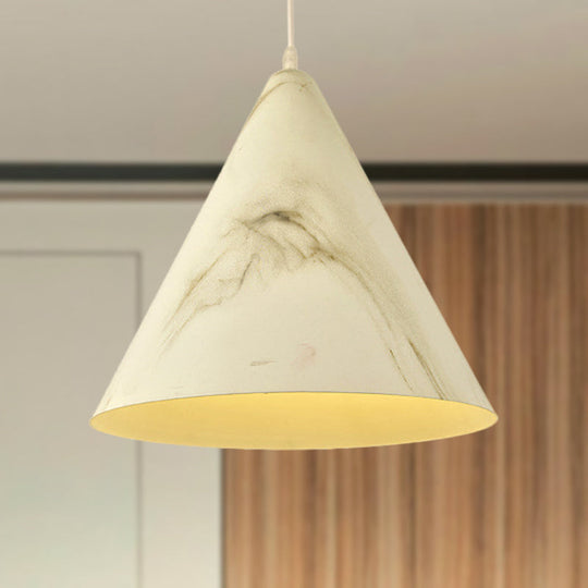 Modern Conic Shade Pendant Ceiling Light - Aluminum 1 White/Yellow