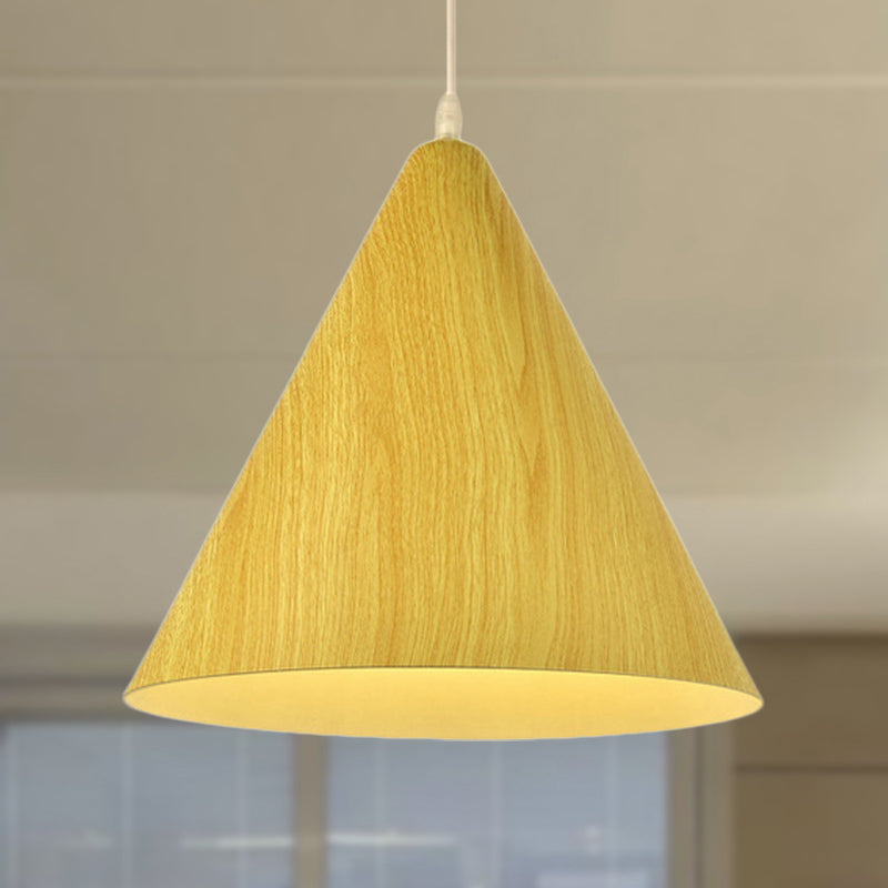Modern Conic Shade Pendant Ceiling Light - Aluminum 1 White/Yellow