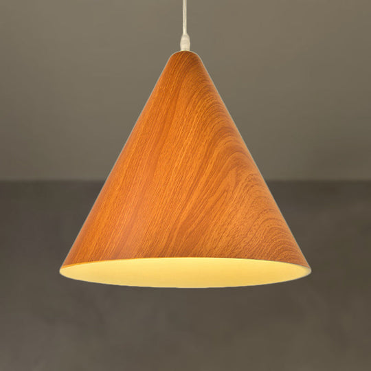 Modern Conic Shade Pendant Ceiling Light - Aluminum 1 White/Yellow