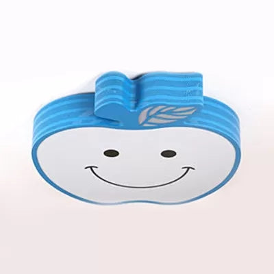 Modern Apple Flush Mount Light: Acrylic Metal Nordic Style Ceiling Fixture For Living Rooms Blue /