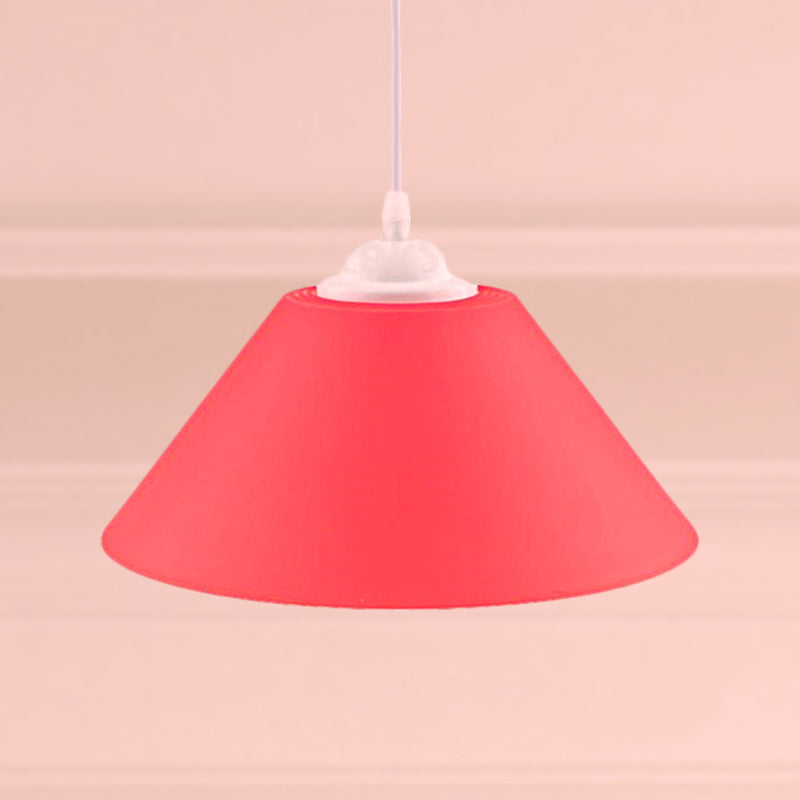 Modern Metal Conic Pendant Light with Adjustable Cord for Living Room - Black/Gray/Dark Green