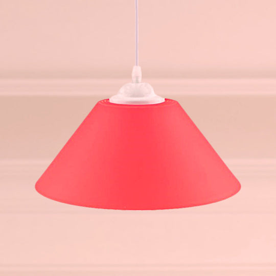 Modern Metal Pendant Light With Adjustable Cord - Black/Gray/Dark Green Shade For Living Room Red