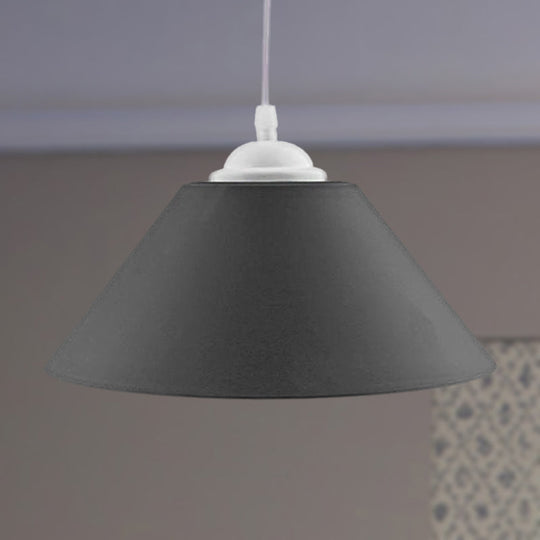 Modern Metal Pendant Light With Adjustable Cord - Black/Gray/Dark Green Shade For Living Room
