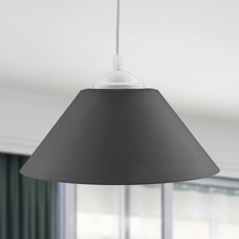 Modern Metal Pendant Light With Adjustable Cord - Black/Gray/Dark Green Shade For Living Room