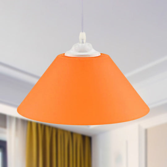 Modern Metal Conic Pendant Light with Adjustable Cord for Living Room - Black/Gray/Dark Green