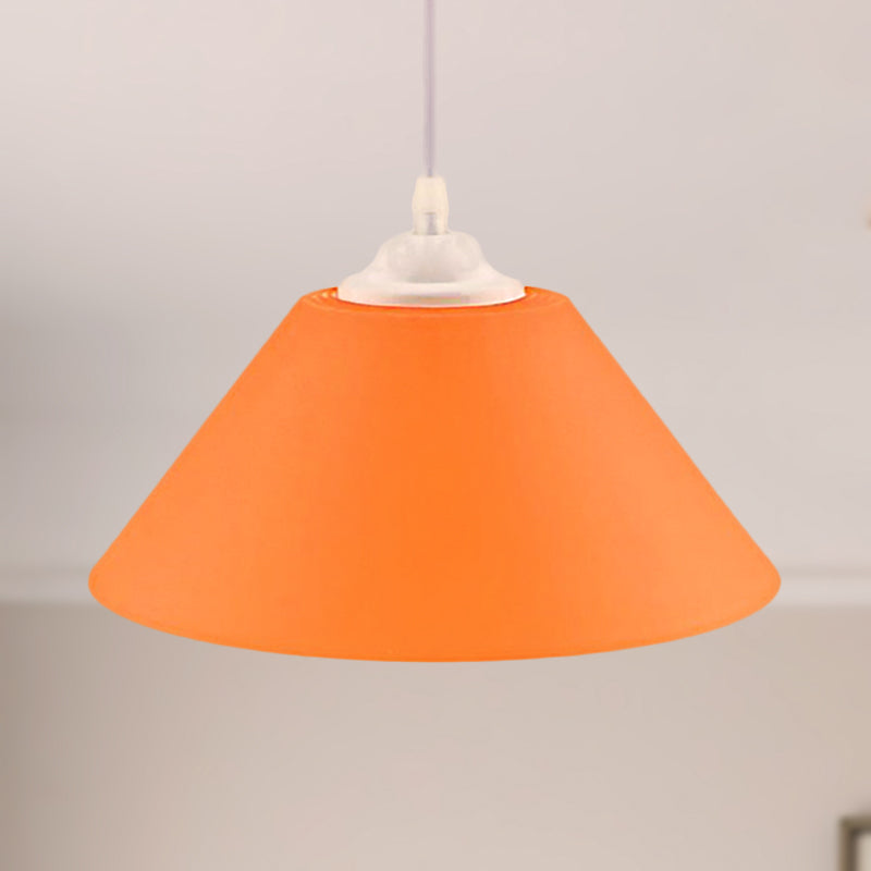 Modern Metal Conic Pendant Light with Adjustable Cord for Living Room - Black/Gray/Dark Green