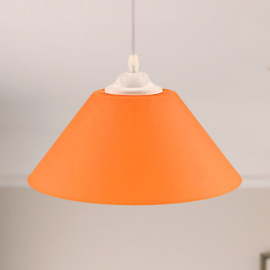 Modern Metal Conic Pendant Light with Adjustable Cord for Living Room - Black/Gray/Dark Green