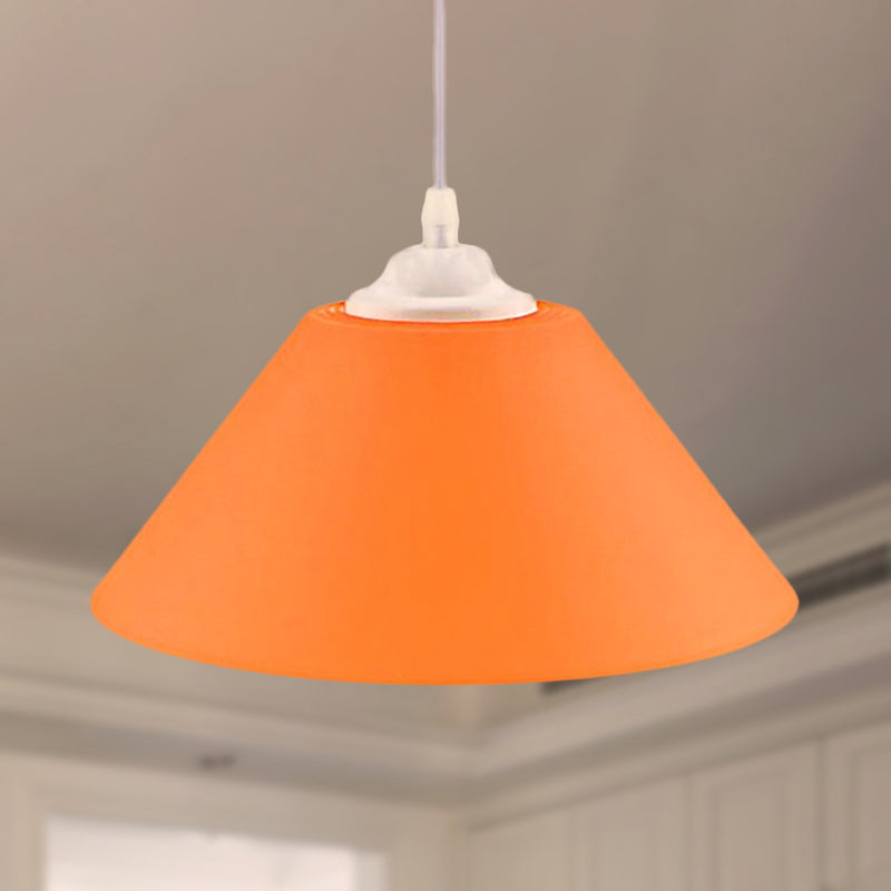 Modern Metal Conic Pendant Light with Adjustable Cord for Living Room - Black/Gray/Dark Green