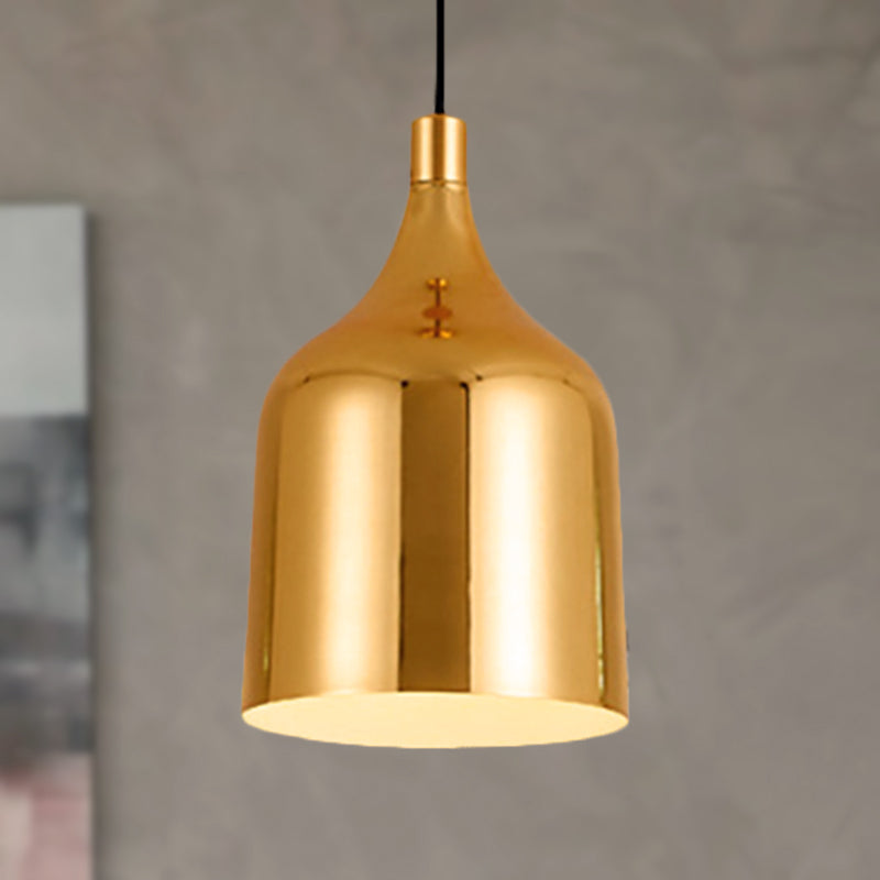 Retro Style Gold Metal Ceiling Pendant Light - 6", 8", and 10.5" Diameter Options