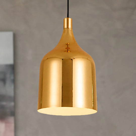 Retro Style Gold Metal Ceiling Pendant Light - 6", 8", and 10.5" Diameter Options