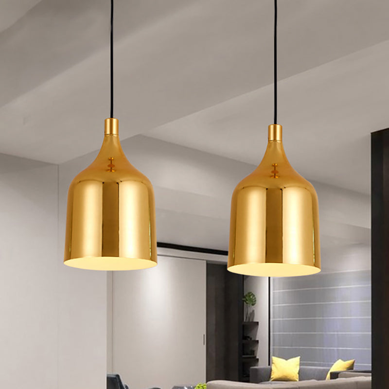 Retro Style Metal Pendant Light In Gold 6/8/10.5 Diameter For Dining Table Or Ceiling 1-Light