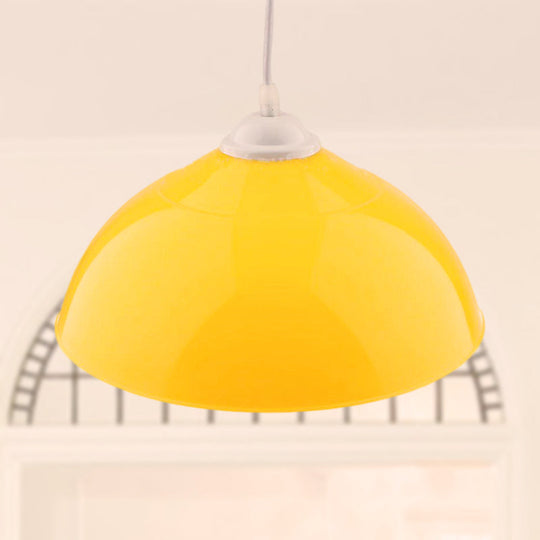 Modern Metallic Bowl Pendant Light - Polished Black/Grey Finish