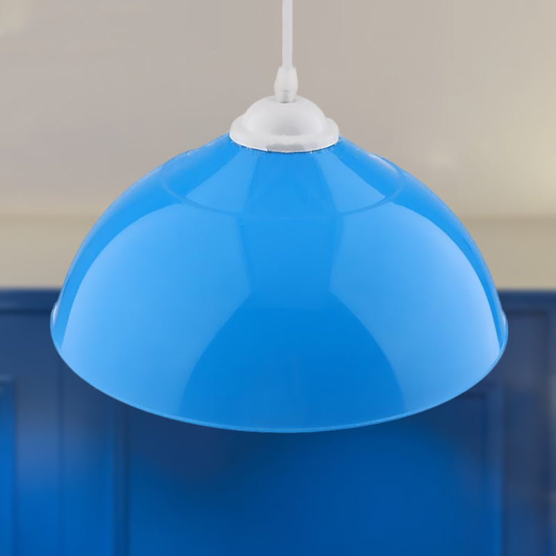 Modern Metallic Bowl Pendant Light - Polished Black/Grey Finish