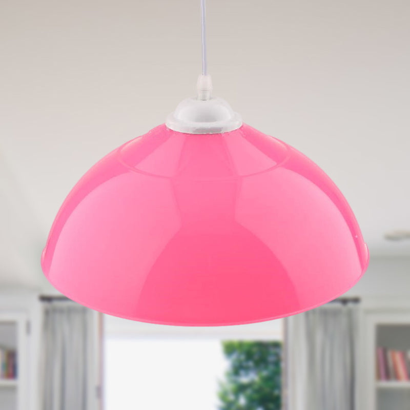 Modern Metallic Bowl Pendant Light - Polished Black/Grey Finish