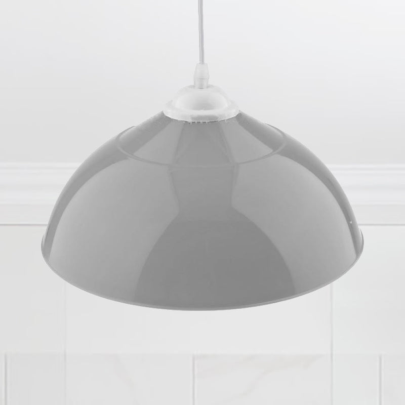 Modern Metallic Bowl Pendant Light - Polished Black/Grey Finish