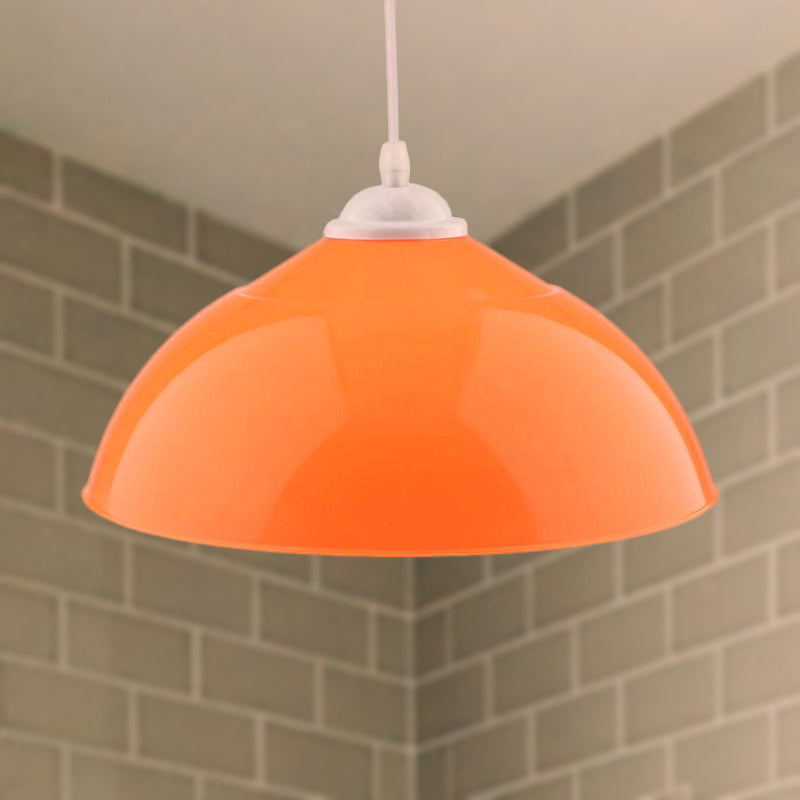 Modern Metallic Bowl Pendant Light - Polished Black/Grey Finish