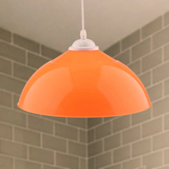 Modern Metallic Bowl Pendant Light - Polished Black/Grey Finish