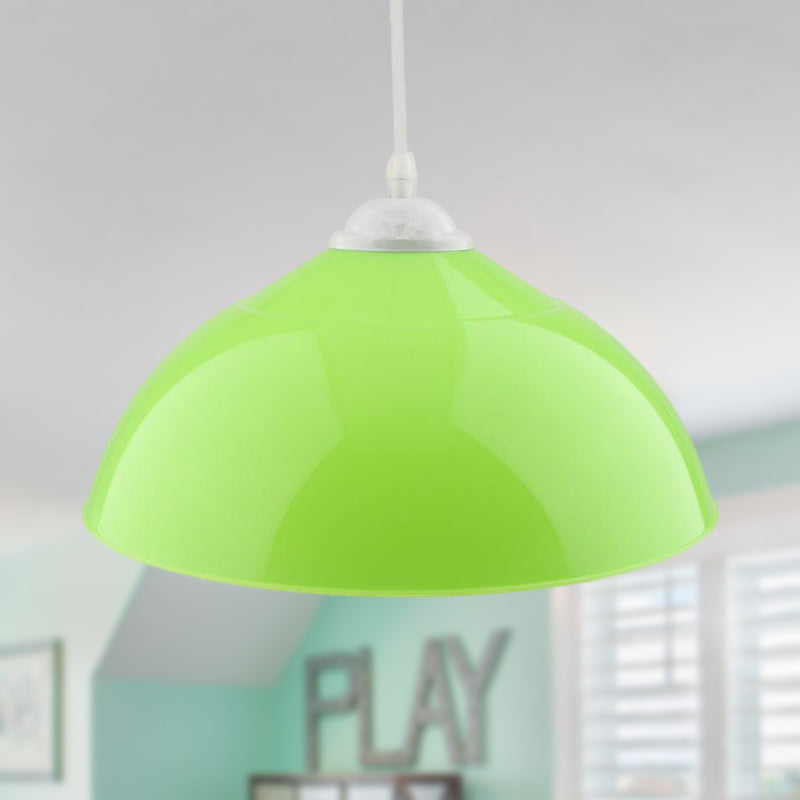 Modern Metallic Bowl Pendant Light - Polished Black/Grey Finish