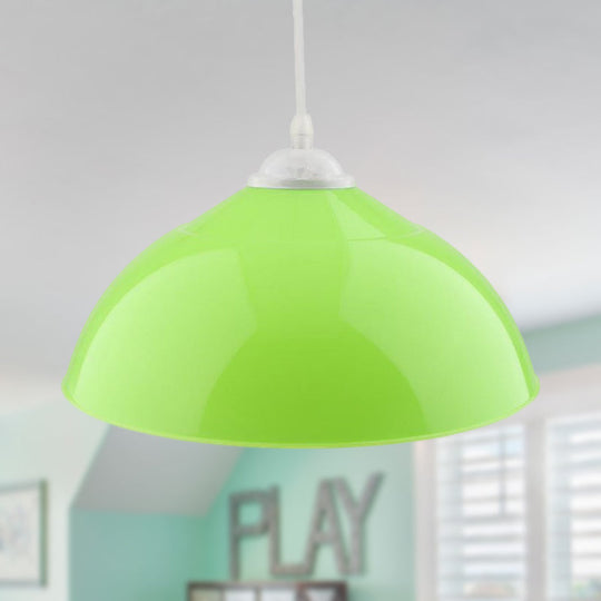 Modern Metallic Bowl Pendant Light - Polished Black/Grey Finish