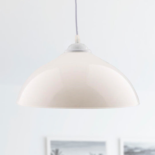 Modern Metallic Pendant Light in Polished Black/Grey - 1-Light Ceiling Hanging Fixture for Dining Room