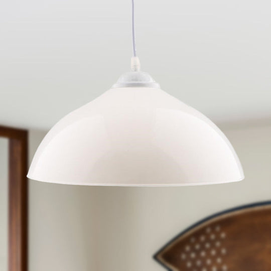 Modern Metallic Bowl Pendant Light - Polished Black/Grey Finish