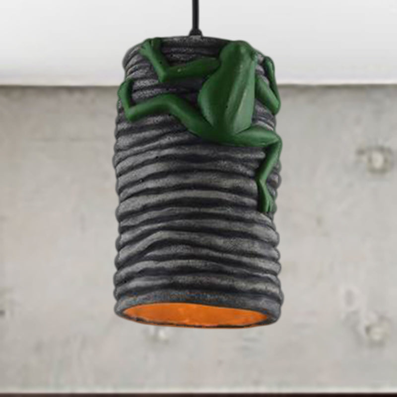 Frog Deco Industrial Pendant Light in Brass/Black/Grey for Bars - Cement and Resin Lamp