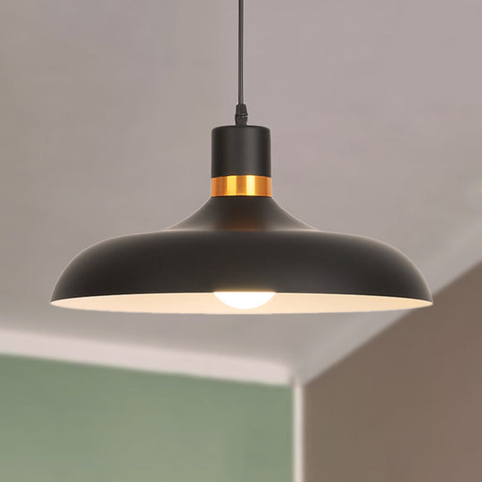 Bowl-Shaded Pendant Light: Aluminum Fixture for Contemporary Living Room Decor