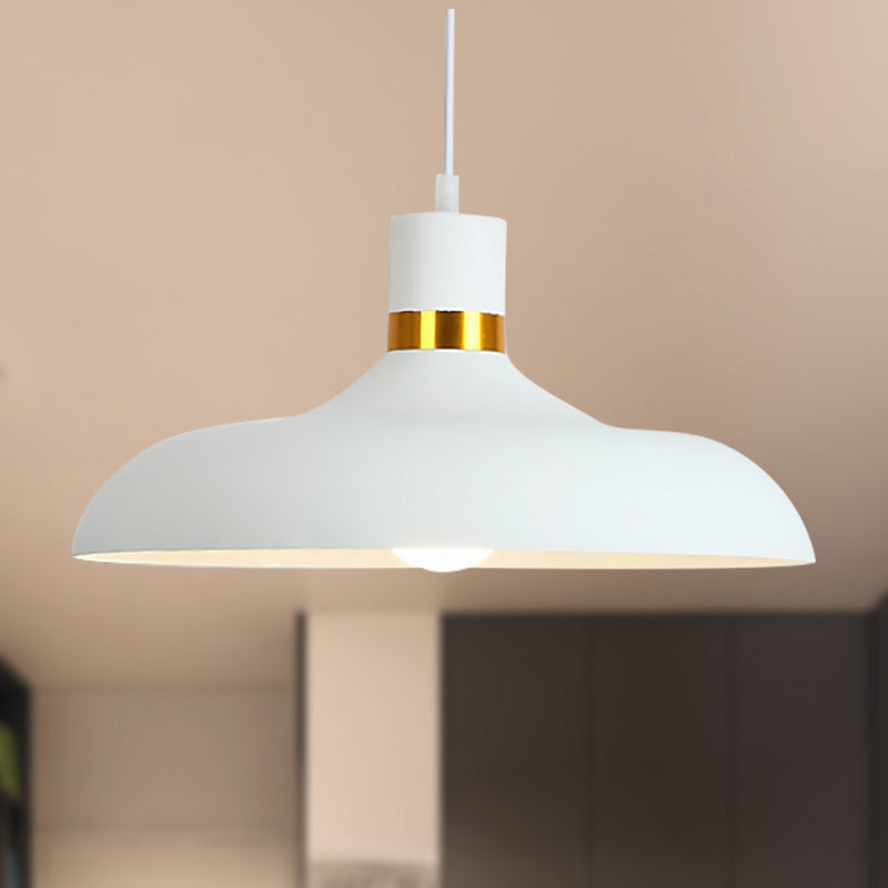 Bowl-Shaded Pendant Light: Aluminum Fixture for Contemporary Living Room Decor