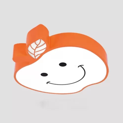 Darling Smiling Apple Ceiling Light for Child's Bedroom - Acrylic Metal Flush Mount