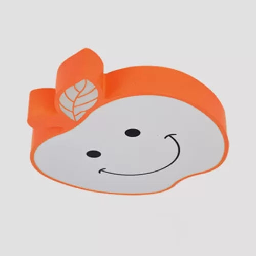 Darling Smiling Apple Ceiling Light for Child's Bedroom - Acrylic Metal Flush Mount