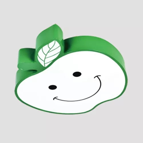 Darling Smiling Apple Ceiling Light for Child's Bedroom - Acrylic Metal Flush Mount