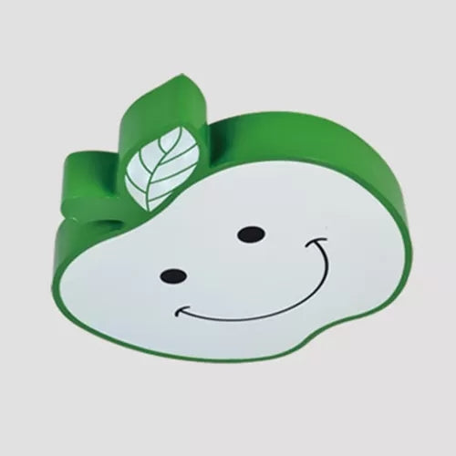Darling Smiling Apple Ceiling Light for Child's Bedroom - Acrylic Metal Flush Mount