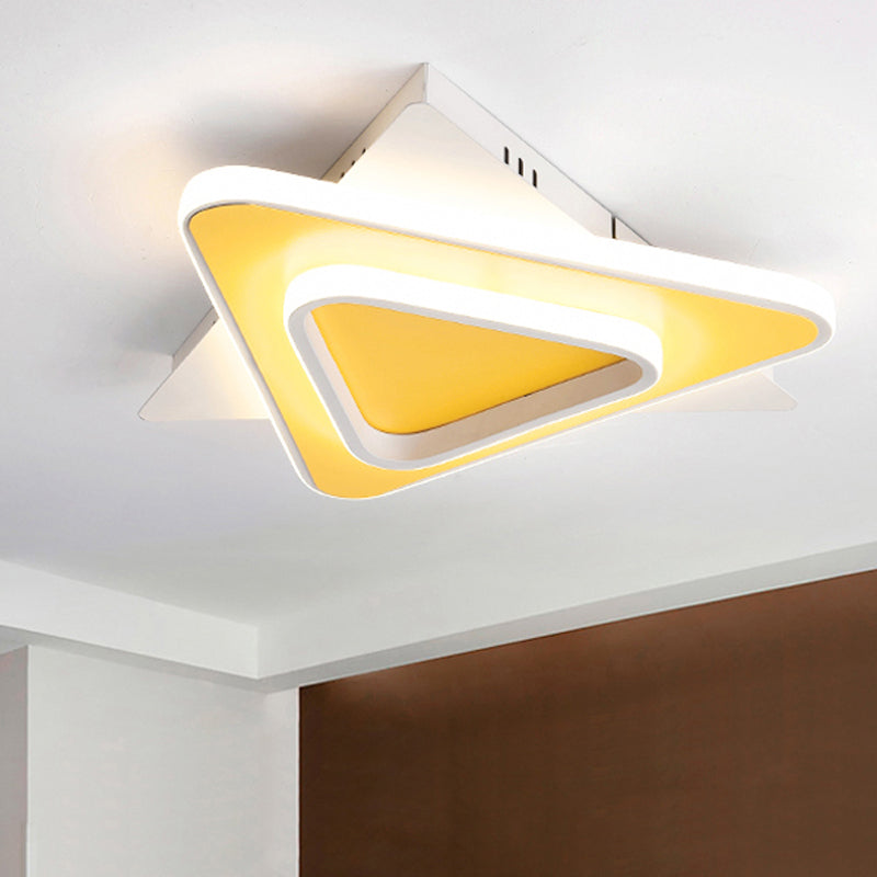 Modern Geometric Flush Nordic Metal & Acrylic Integrated LED Ceiling Light