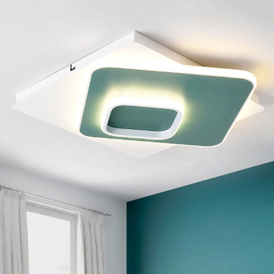 Modern Geometric Flush Nordic Metal & Acrylic Integrated LED Ceiling Light