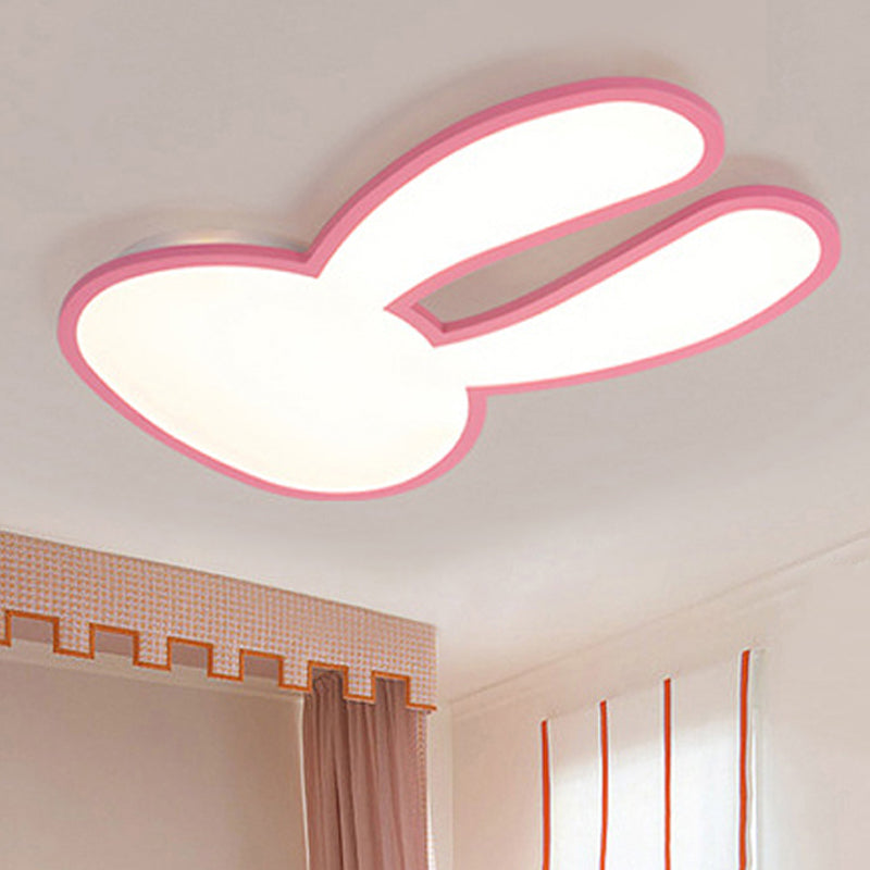 Bunny Ceiling Lamp for Baby Girl's Room - Acrylic LED Mount Light with Eye-Care Technology