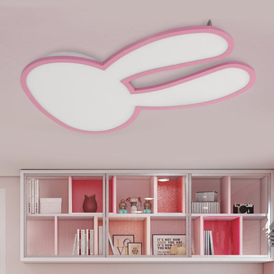 Bunny Ceiling Lamp for Baby Girl's Room - Acrylic LED Mount Light with Eye-Care Technology
