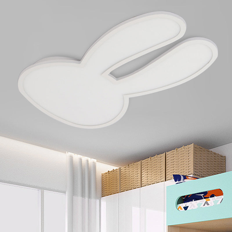 Bunny Ceiling Lamp for Baby Girl's Room - Acrylic LED Mount Light with Eye-Care Technology