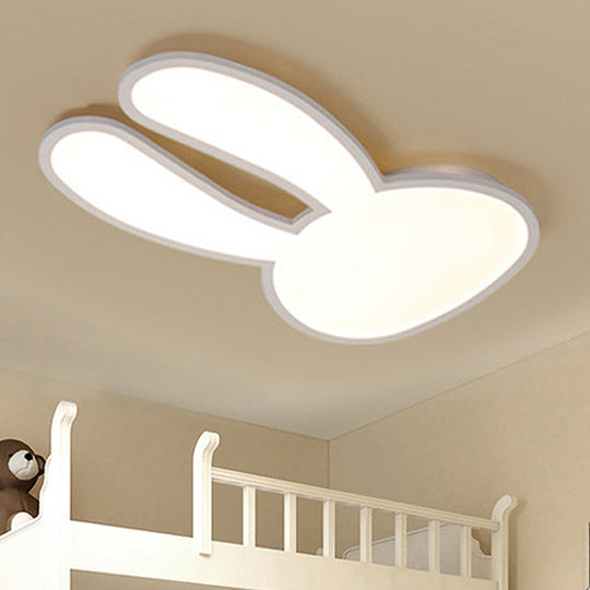 Bunny Ceiling Lamp for Baby Girl's Room - Acrylic LED Mount Light with Eye-Care Technology