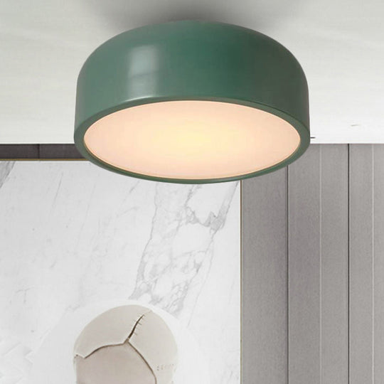 Nordic Led Ceiling Light For Kids Bedroom With Acrylic Dome Shade Green / 14