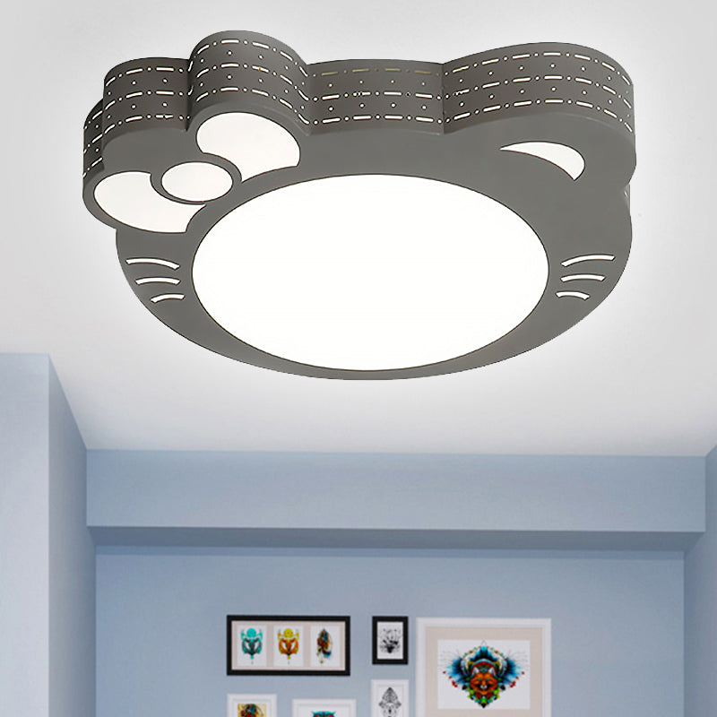 Kindergarten Kitty Ceiling Light: Acrylic Art Decor LED Flush Mount