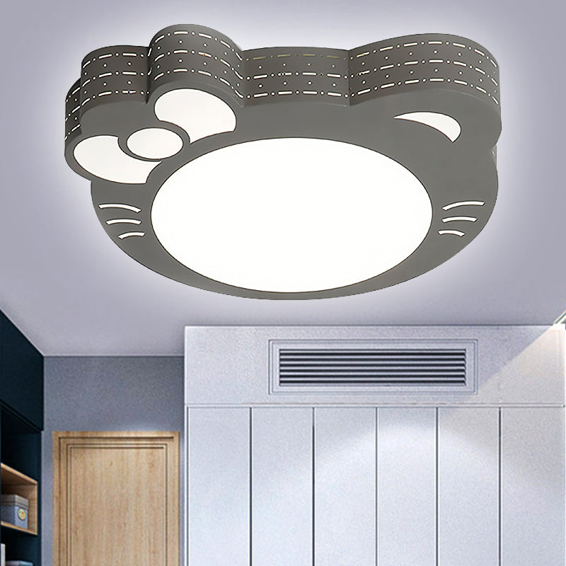 Kindergarten Kitty Ceiling Light: Acrylic Art Decor LED Flush Mount