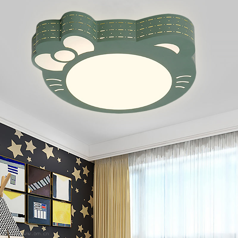 Kindergarten Kitty Ceiling Light: Acrylic Art Decor LED Flush Mount