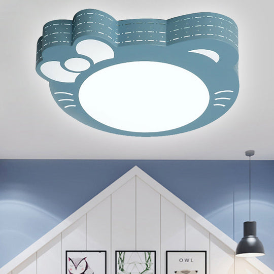 Kindergarten Kitty Ceiling Light: Acrylic Art Decor LED Flush Mount