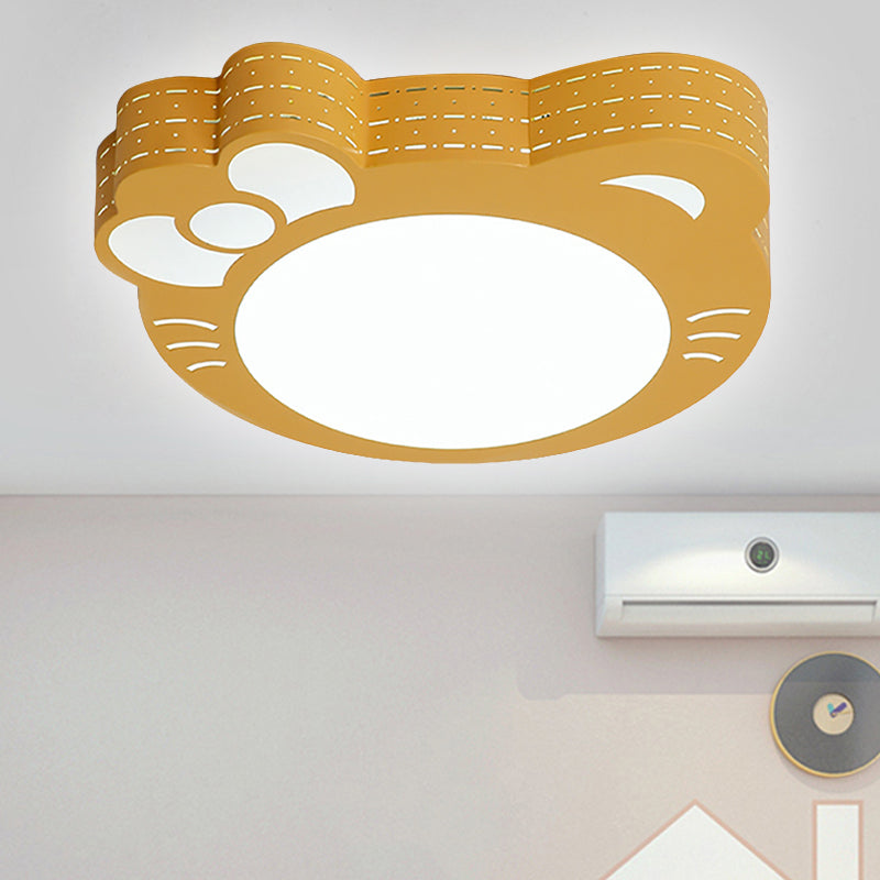 Kindergarten Kitty Ceiling Light: Acrylic Art Decor LED Flush Mount