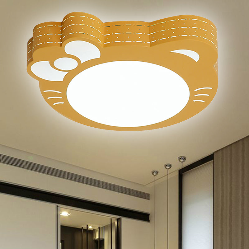 Kindergarten Kitty Ceiling Light: Acrylic Art Decor LED Flush Mount