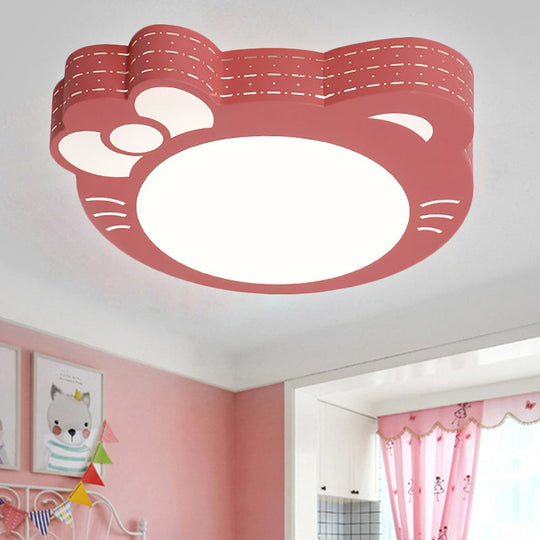 Kindergarten Kitty Ceiling Light: Acrylic Art Decor LED Flush Mount