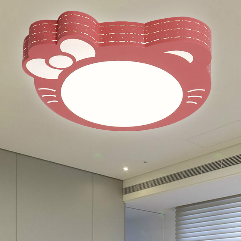 Kindergarten Kitty Ceiling Light: Acrylic Art Decor LED Flush Mount