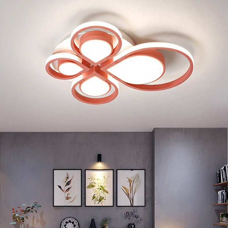 Modern Acrylic Flower Ceiling Light Fixture for Living Rooms - Flush Mount